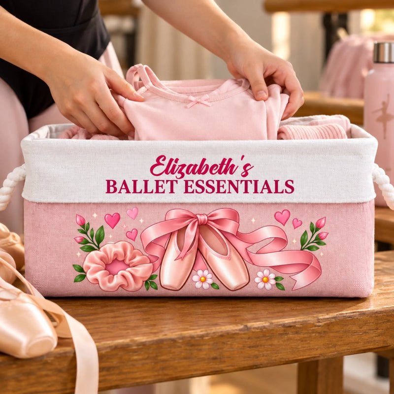 Custom Name Ballet Gifts - Personalized Storage Basket