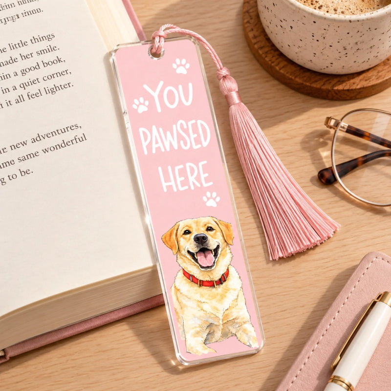Personalized Acrylic Bookmark – Custom Photo Gift For Book Lovers, Pet Lovers – You Pawsed Here
