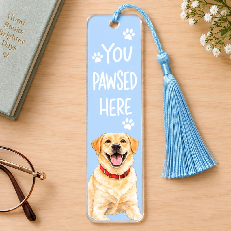 Personalized Acrylic Bookmark – Custom Photo Gift For Book Lovers, Pet Lovers – You Pawsed Here