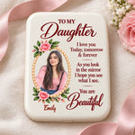Custom Photo Daughter Gifts - Personalized LED Compact Makeup Mirror