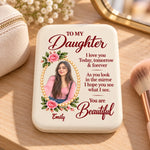 Custom Photo Daughter Gifts - Personalized LED Compact Makeup Mirror