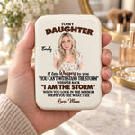 Custom Photo Inspirational Gifts for Daughter and Granddaughter - Personalized LED Compact Makeup Mirror