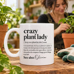 Custom Name Crazy Plant Lady Gifts for Plant Lovers - Personalized Mug