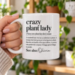 Custom Name Crazy Plant Lady Gifts for Plant Lovers - Personalized Mug