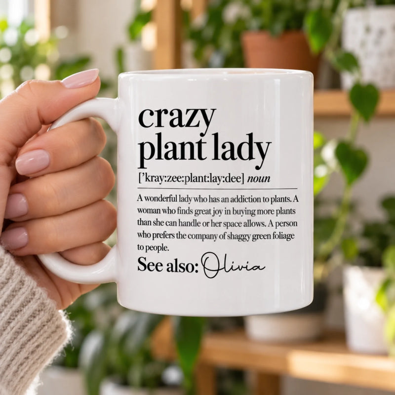 Custom Name Crazy Plant Lady Gifts for Plant Lovers - Personalized Mug