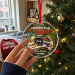 Custom Name College Study Christmas Keepsake for Freshmen - Personalized Glass Ornament
