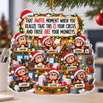 Custom Name Funny Christmas Gifts for Coworkers - Personalized Acrylic Ornament - Office Monkey