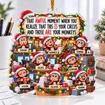 Custom Name Funny Christmas Gifts for Coworkers - Personalized Acrylic Ornament - Office Monkey