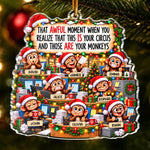 Custom Name Funny Christmas Gifts for Coworkers - Personalized Acrylic Ornament - Office Monkey