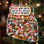 Custom Name Funny Christmas Gifts for Coworkers - Personalized Acrylic Ornament - Office Monkey