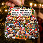 Custom Name Funny Christmas Gifts for Coworkers - Personalized Acrylic Ornament - Office Monkey
