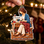 Custom Name Sewing Gifts for Sewing Lovers - Personalized Acrylic Ornament - Clothing Time