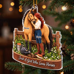 Custom Name Horse Lover Christmas Gifts - Personalized Acrylic Ornament - Riding Time
