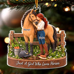 Custom Name Horse Lover Christmas Gifts - Personalized Acrylic Ornament - Riding Time