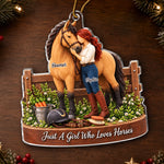 Custom Name Horse Lover Christmas Gifts - Personalized Acrylic Ornament - Riding Time