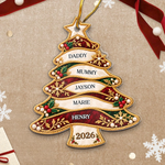 Custom Name Christmas Tree Keepsake for Families - Personalized Acrylic Ornament - Togetherness