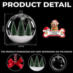Custom Pet Photo First Christmas Gifts for Dog Lovers - Personalized 3D Acrylic Ball Ornament - First Paw Print