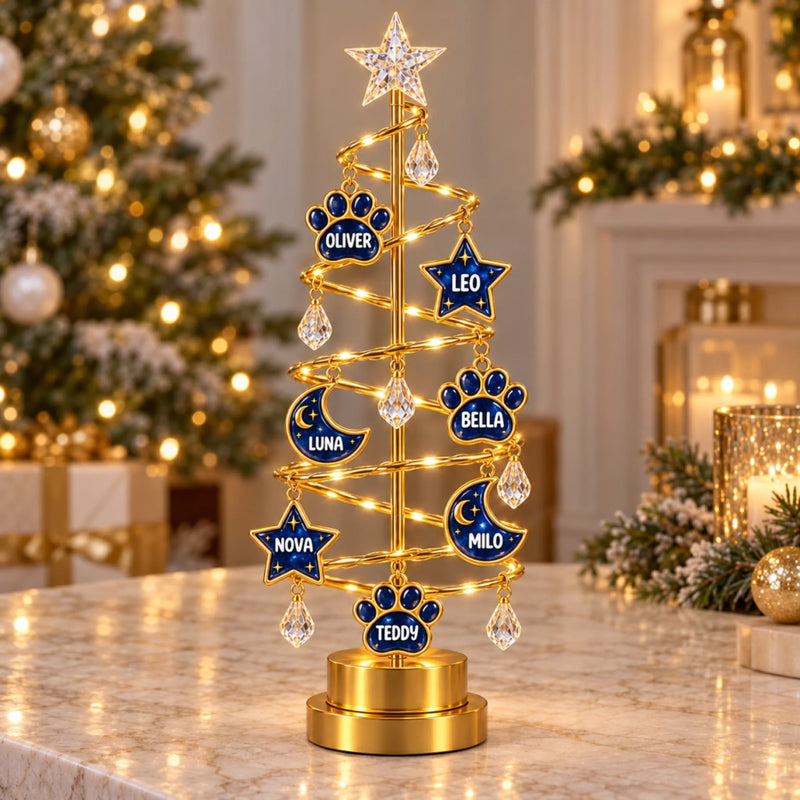 Custom Name Christmas Pet Family Gifts - Personalized Christmas Tree Lights - Home For The Holidays