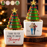 Custom Name Unpaid Therapist Christmas Gifts for Friends - Personalized Glass Everlasting Christmas - My Therapist