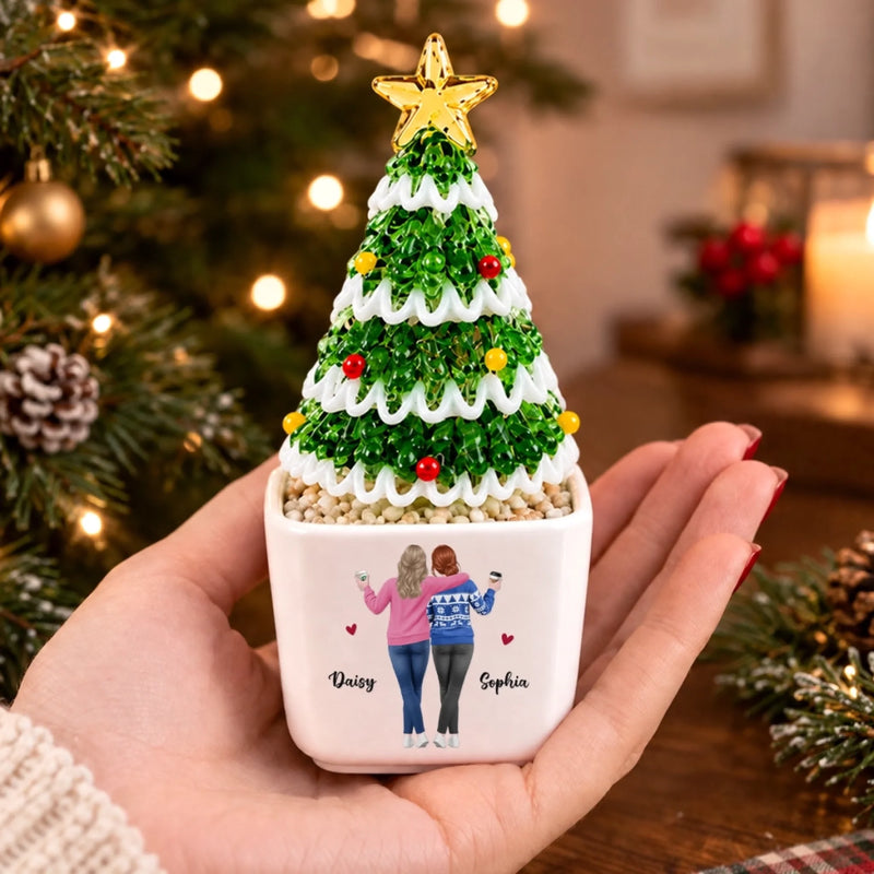 Custom Name Best Friend Christmas Gifts - Personalized Glass Everlasting Christmas - Always Laughing