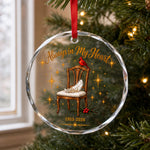 Custom Memorial Dad Christmas Gifts - Personalized Glass Ornament
