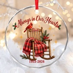 Custom Memorial Christmas Gifts for Dad - Personalized Glass Ornament
