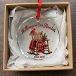 Custom Memorial Christmas Gifts for Dad - Personalized Glass Ornament
