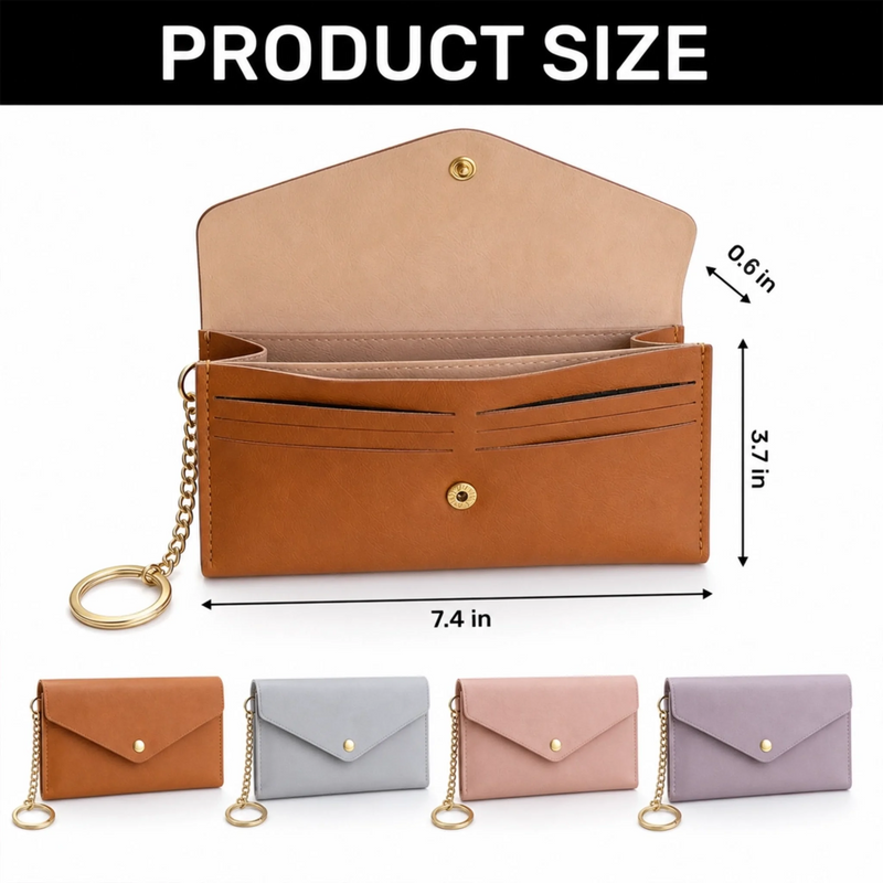 Custom Name Proud Daughter Gifts from Mom - Personalized Leather Envelope Wallet - My Forever Little Girl