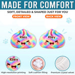 Custom Name Rainbow Happy Face Gifts for Kids - Personalized Shaped Pillow