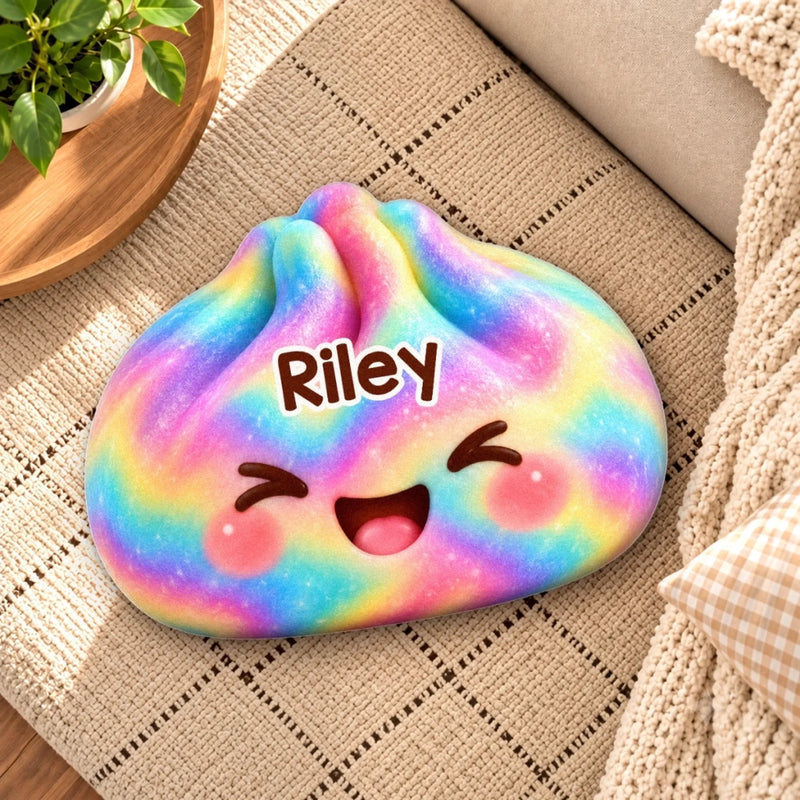 Custom Name Rainbow Happy Face Gifts for Kids - Personalized Shaped Pillow