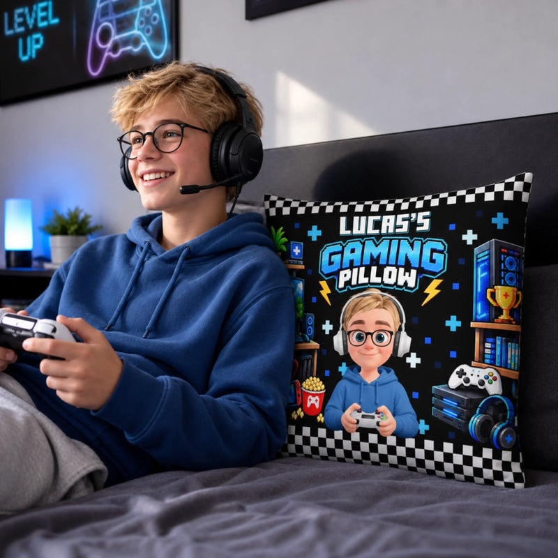 Custom Name Gamer Character Gifts  - Personalized Pillow - My Gaming Pillow
