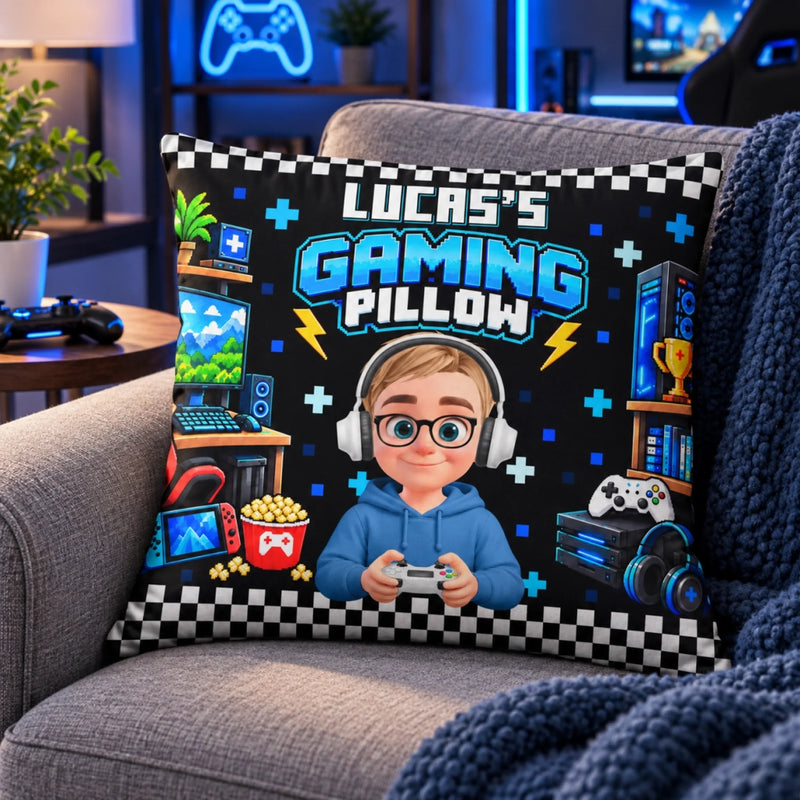 Custom Name Gamer Character Gifts  - Personalized Pillow - My Gaming Pillow