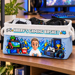 Custom Name Gamer Setup Gifts for Gamers - Personalized Storage Basket