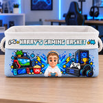 Custom Name Gamer Setup Gifts for Gamers - Personalized Storage Basket
