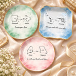 Custom Name Long Distance Gifts for Loved Ones - Personalized Jewelry Dish