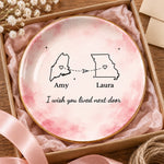 Custom Name Long Distance Gifts for Loved Ones - Personalized Jewelry Dish