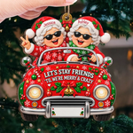 Custom Name Christmas Gifts for Friends - Personalized Wooden Ornament
