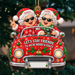 Custom Name Christmas Gifts for Friends - Personalized Wooden Ornament