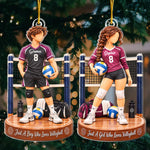 Custom Name & Number Volleyball Gifts for Players - Personalized Acrylic Ornament - Born To Play
