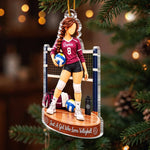 Custom Name & Number Volleyball Gifts for Players - Personalized Acrylic Ornament - Born To Play