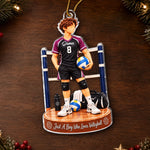 Custom Name & Number Volleyball Gifts for Players - Personalized Acrylic Ornament - Born To Play