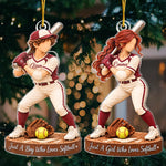 Custom Name Softball Gifts for Kids - Personalized Acrylic Ornament - All In Every Time