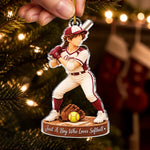 Custom Name Softball Gifts for Kids - Personalized Acrylic Ornament - All In Every Time