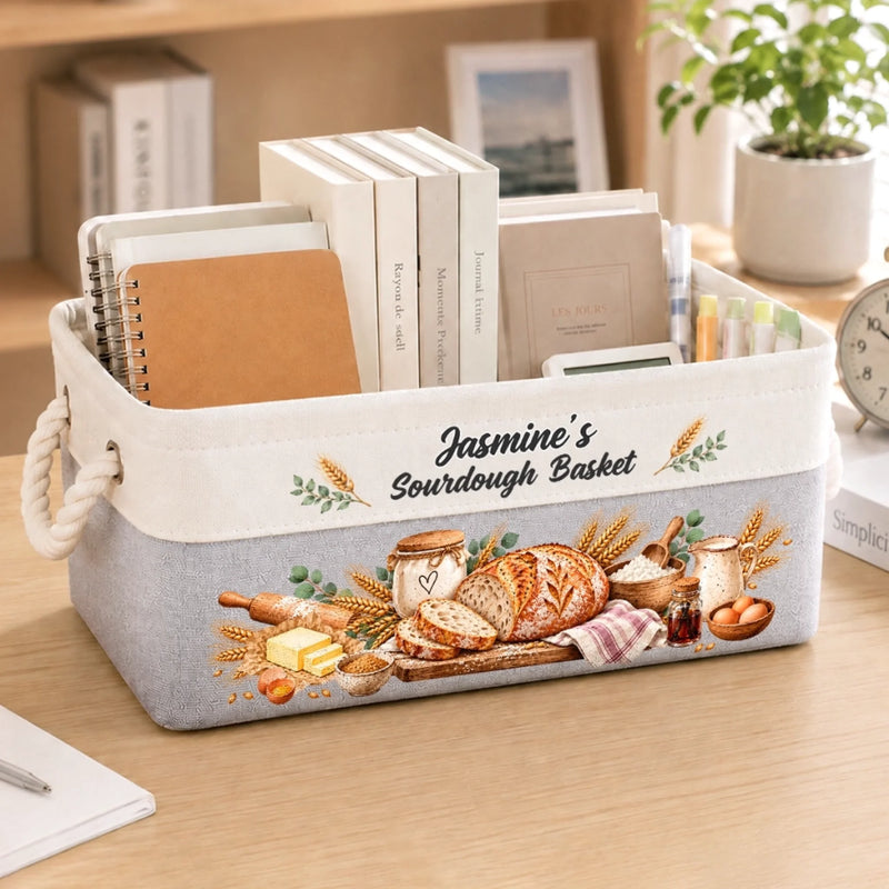 Custom Name Sourdough Baking Gifts for Bread Lovers - Personalized Storage Basket - Sourdough Basket