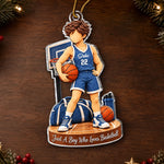 Custom Name Basketball Gifts for Kids - Personalized Acrylic Ornament - Built To Compete