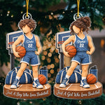 Custom Name Basketball Gifts for Kids - Personalized Acrylic Ornament - Built To Compete
