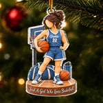 Custom Name Basketball Gifts for Kids - Personalized Acrylic Ornament - Built To Compete