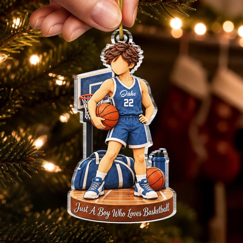 Custom Name Basketball Gifts for Kids - Personalized Acrylic Ornament - Built To Compete
