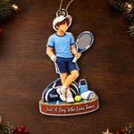 Custom Name Christmas Tennis Gifts for Kids - Personalized Acrylic Ornament - Ready For The Challenge