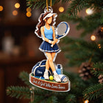 Custom Name Christmas Tennis Gifts for Kids - Personalized Acrylic Ornament - Ready For The Challenge